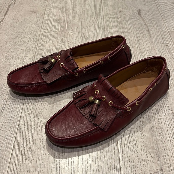 Zara Shoes | Zara Man Burgundy Leather Tassel Driving Shoes Brand New Size 42 | Color: Red | Size: 9 | Pm-56133341's Closet